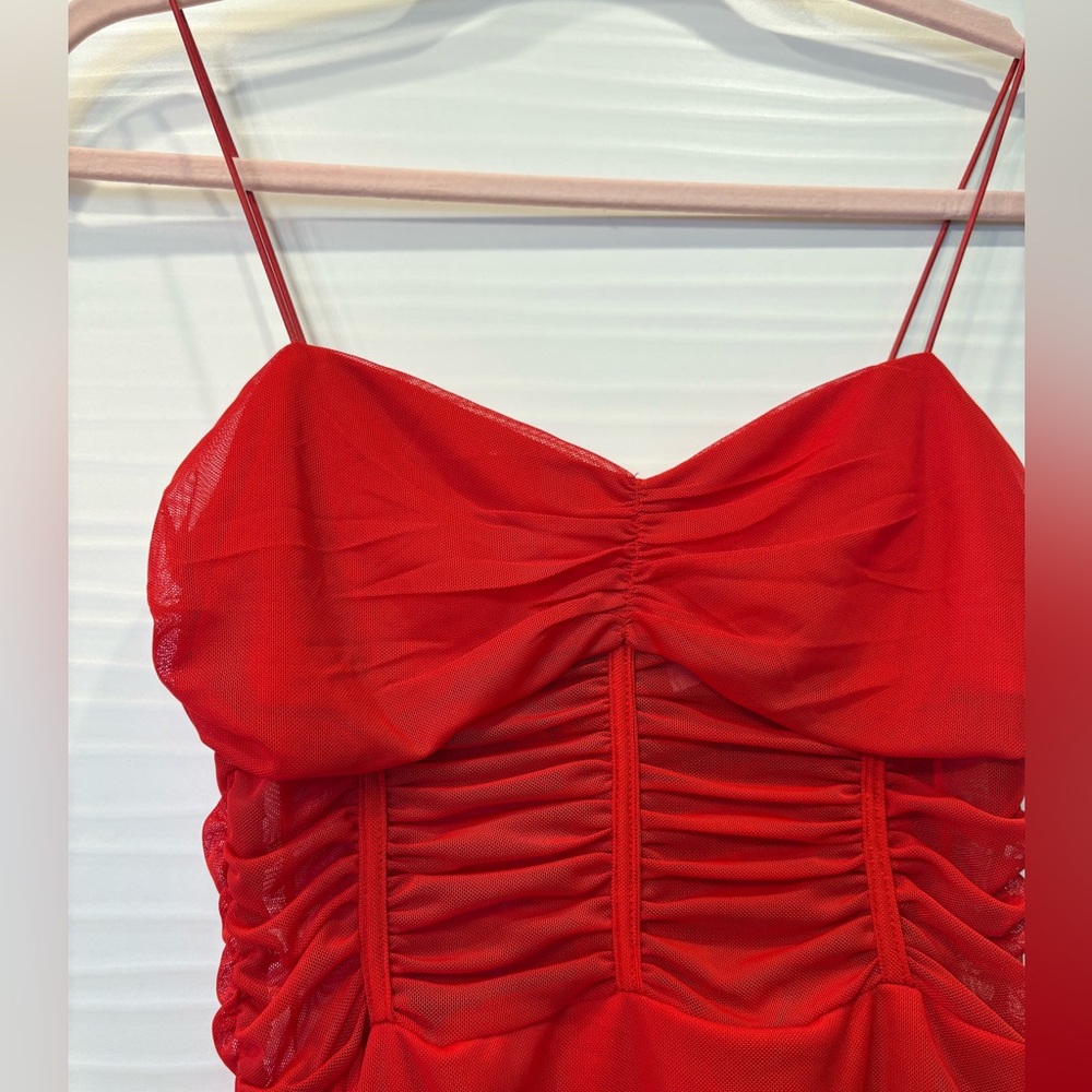 Superdown Red Ruched Bodycon Mini Dress - Picture 4 of 6
